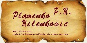 Plamenko Milenković vizit kartica